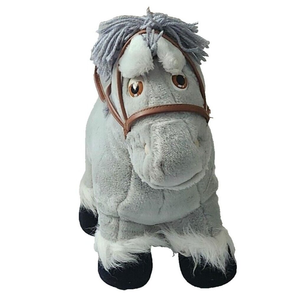 Vtg 1984 Coleco CABBAGE PATCH KIDS White Gray Plush Stuffed Show Pony Horse